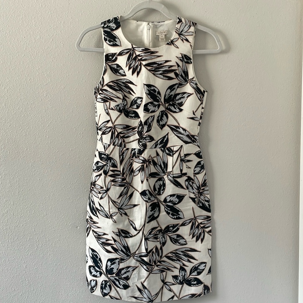J. Crew Factory White Floral Print Sleeveless Sheath Dress Size 00